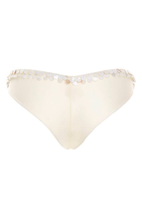 Shop Agua Bendita Lola Kai Paillette Bikini Bottoms In Beige