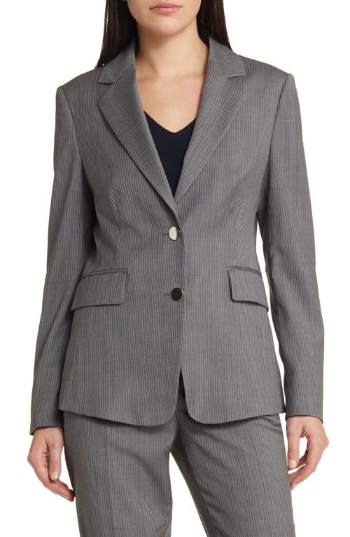 Hugo Boss Jabielle Pinstripe Virgin Wool Blazer In Mini Pinstripe Suiting