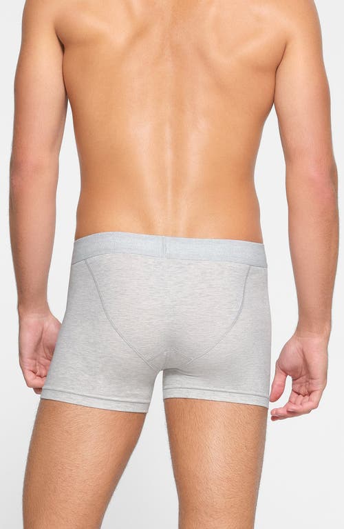 Shop Skims 3-inch Cotton & Modal Blend Boxer Briefs In Light Heather Grey