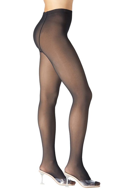 Stems Skin Illusion Fleeced Tights In Black/beige