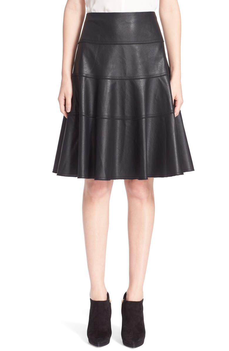 Rebecca Taylor Faux Leather A-Line Skirt | Nordstrom