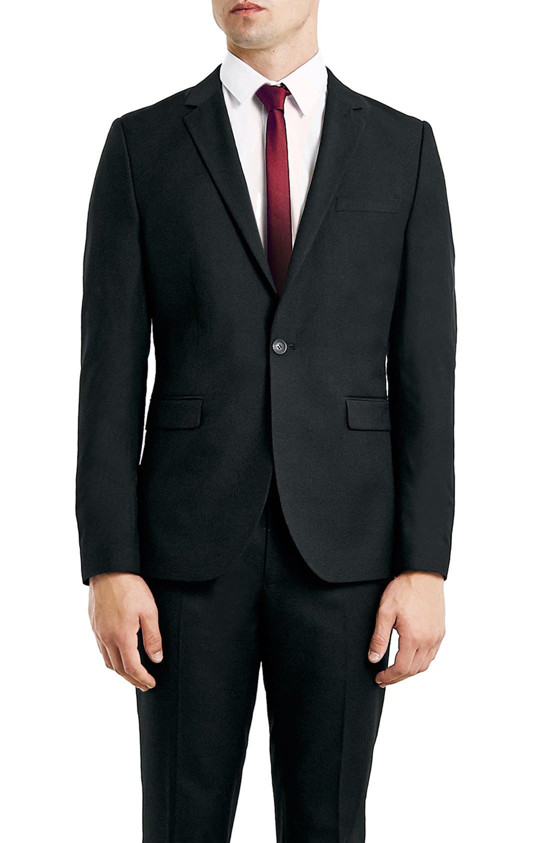 Topman Skinny Fit Black OneButton Suit Jacket Nordstrom
