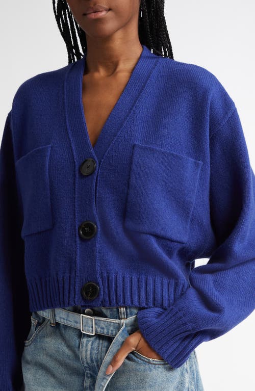 Proenza Schouler Sofia Oversize Cashmere Crop Cardigan In Cobalt