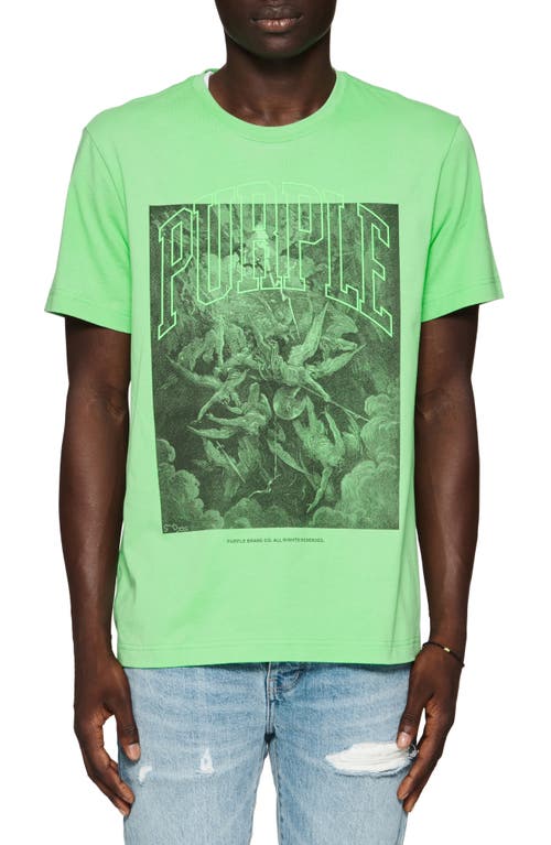 PURPLE BRAND Falling Angels Graphic T-Shirt Green at Nordstrom,