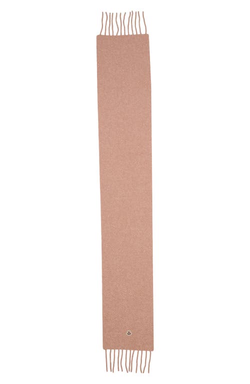 MONCLER MONCLER LOGO PATCH ALPACA BLEND FRINGE SCARF