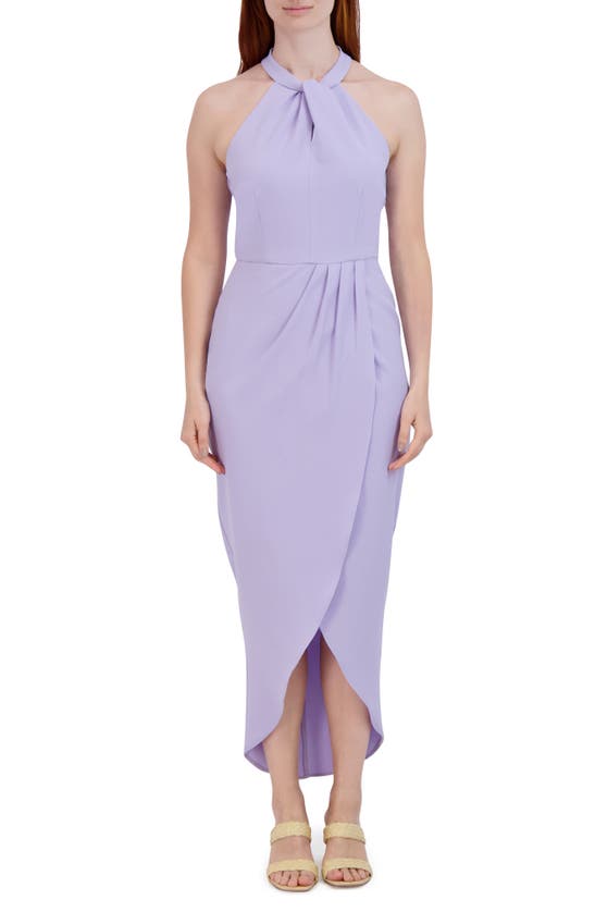 Shop Julia Jordan Knot Neck Halter Dress In Lavender