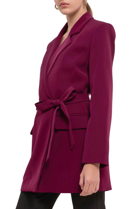 Shop Endless Rose Belted Blazer In Wine