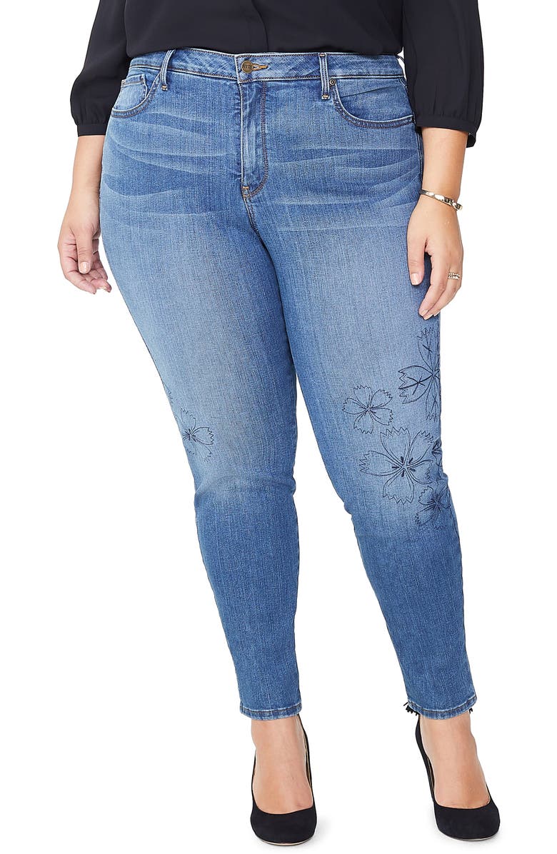 NYDJ Ami Floral Skinny Jeans (Clean Lockwood) (Plus Size) | Nordstrom