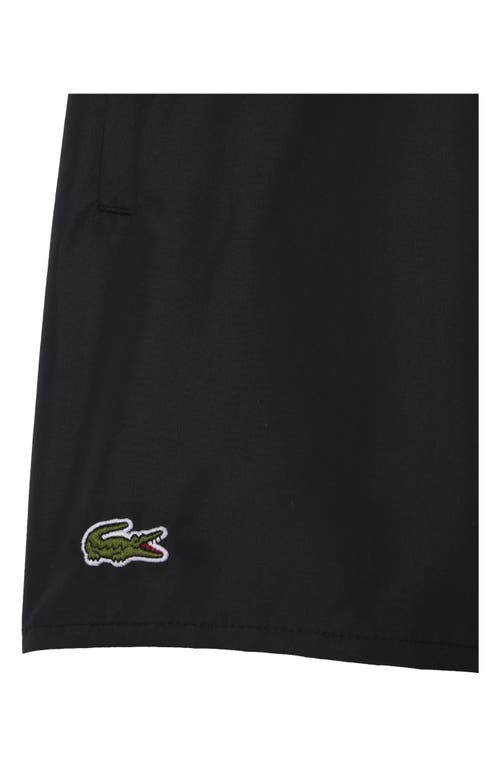 Shop Lacoste Recycled Polyester Swim Trunks In 964 Noir/vert