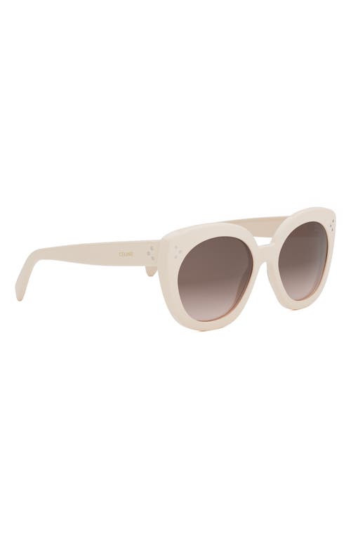 Celine Bold 3 Dots 56mm Butterfly Sunglasses In Ivory/gradient Brown