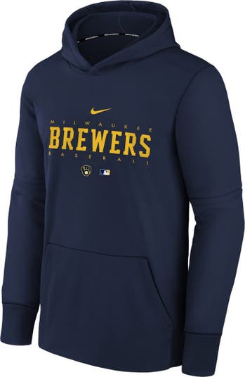 Milwaukee Brewers Nike 1/4 Zip Pullover XL Navy Blue Sweatshirt Jacket