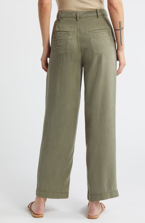 Shop Treasure & Bond Flat Front Straight Leg Pants In Olive Kalamata