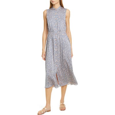Equipment Andrinna Print Button Front Midi Dress, Pink