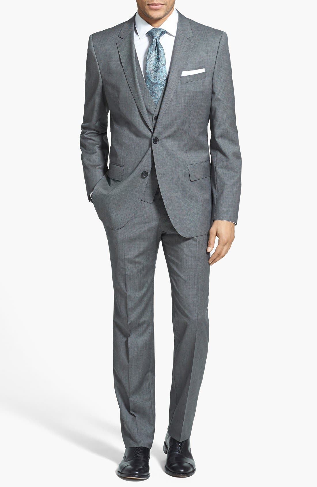 HUGO 'Huge/Genius' Trim Fit ThreePiece Wool Suit Nordstrom
