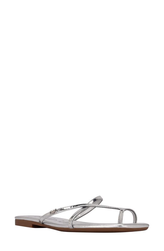 Calvin Klein Women's Dalika Slide Flat Sandals Women's Shoes In Metallic Silver-tone