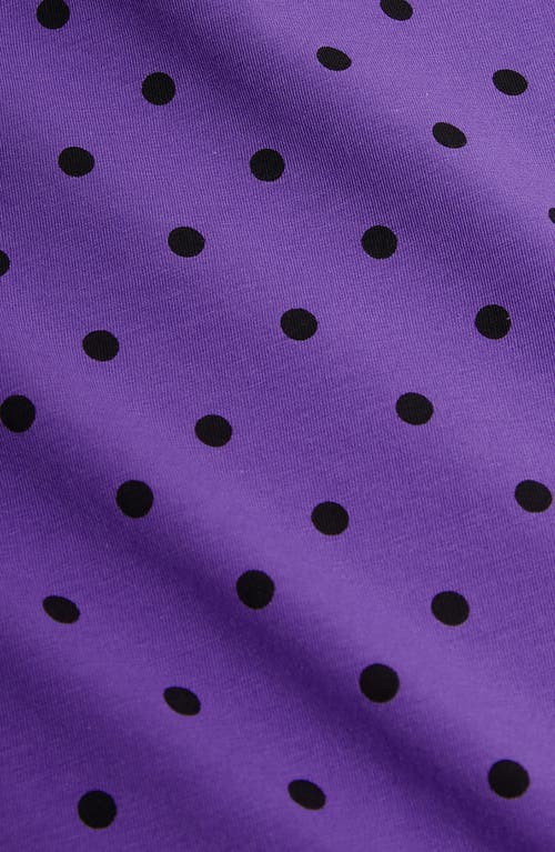 Shop Mini Rodini Polka Dot Flare Leg Pants In Purple