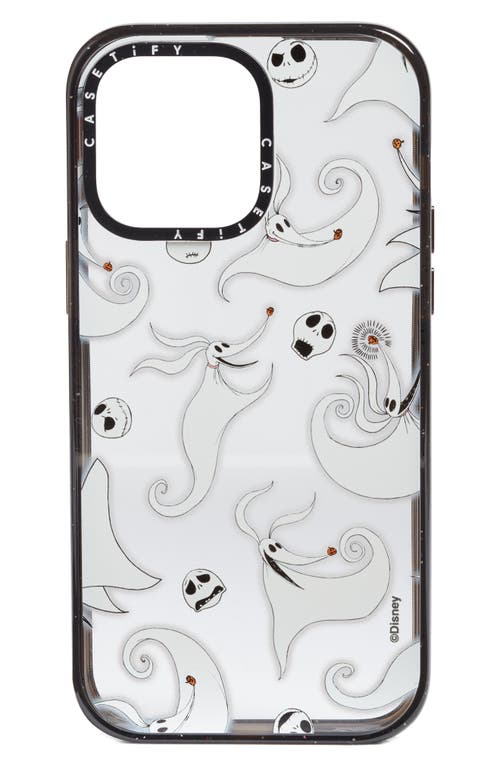 CASETiFY x Disney The Nightmare Before Christmas Jack & Zero iPhone 13 Pro/13 Pro Max & 14 Plus/14 Pro Max Case in Clear/Glossy Black at Nordstrom