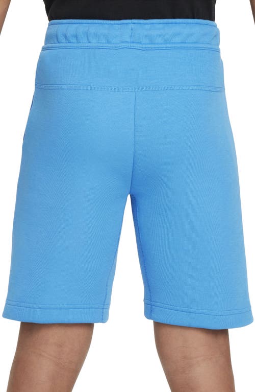 Shop Nike Sportswear Tech Fleece Shorts In Light Photo Blue/black