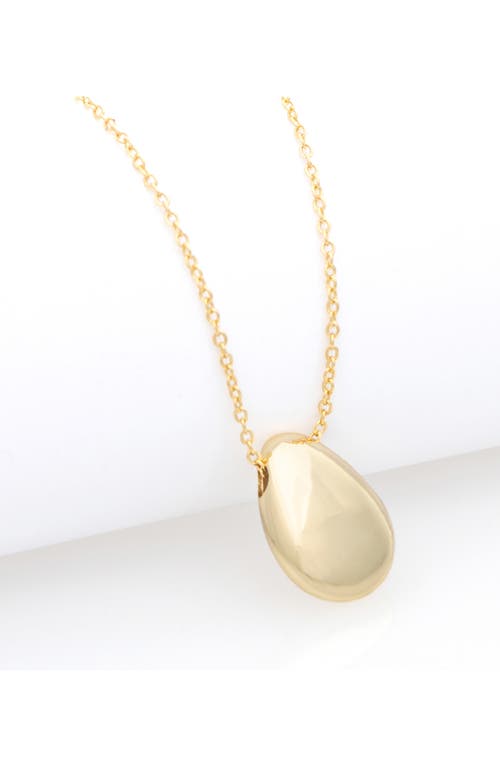 Shop Rivka Friedman Polished Teadrop Pendant Necklace In 18k Gold Clad