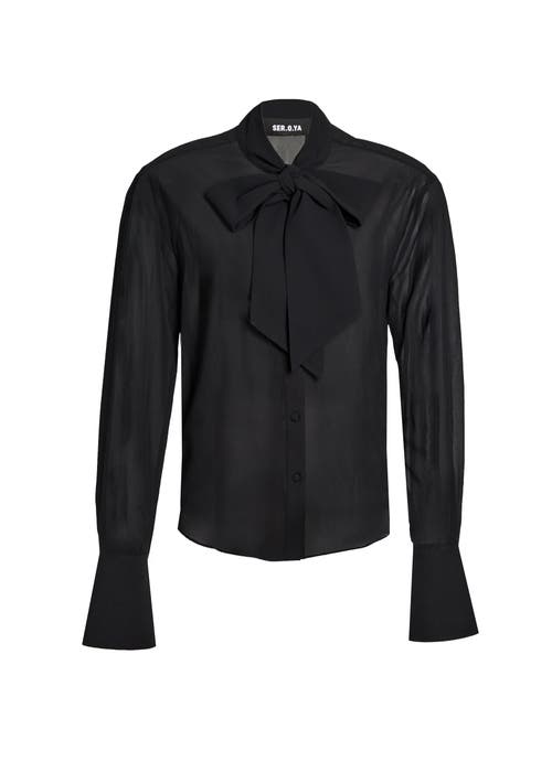 Shop Ser.o.ya Neave Button Down Shirt In Black