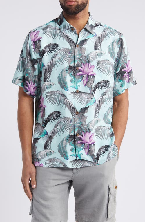 Tommy Bahama Orchid Botanic Print Short Sleeve Silk Button-Up Shirt at Nordstrom,