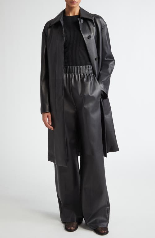 Shop Fforme Joss Lambskin Leather Coat In Black