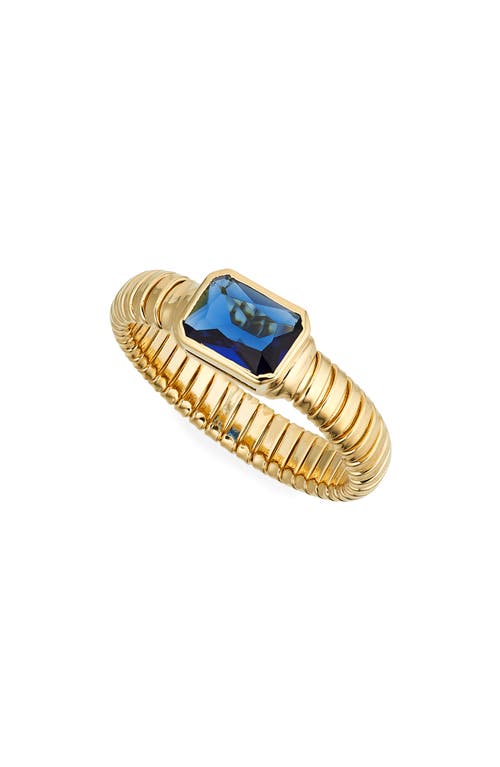 Omega Flex Ring in Gold With Blue
