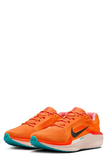 Nike Air Winflo 11 Running Shoe In Mandarin/black/crimson