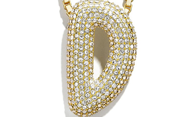 Shop Baublebar Pavé Crystal Bubble Initial Pendant Necklace In Gold D
