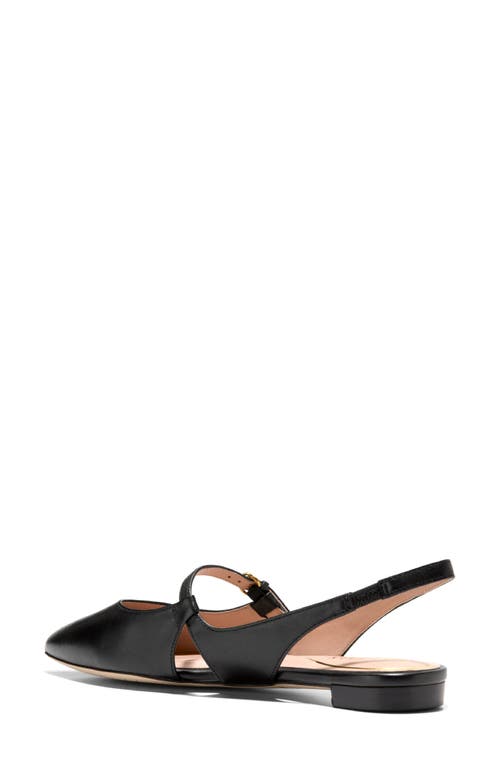 Shop Cole Haan Anya Slingback Mary Jane Pointed Toe Flat In Black Leather