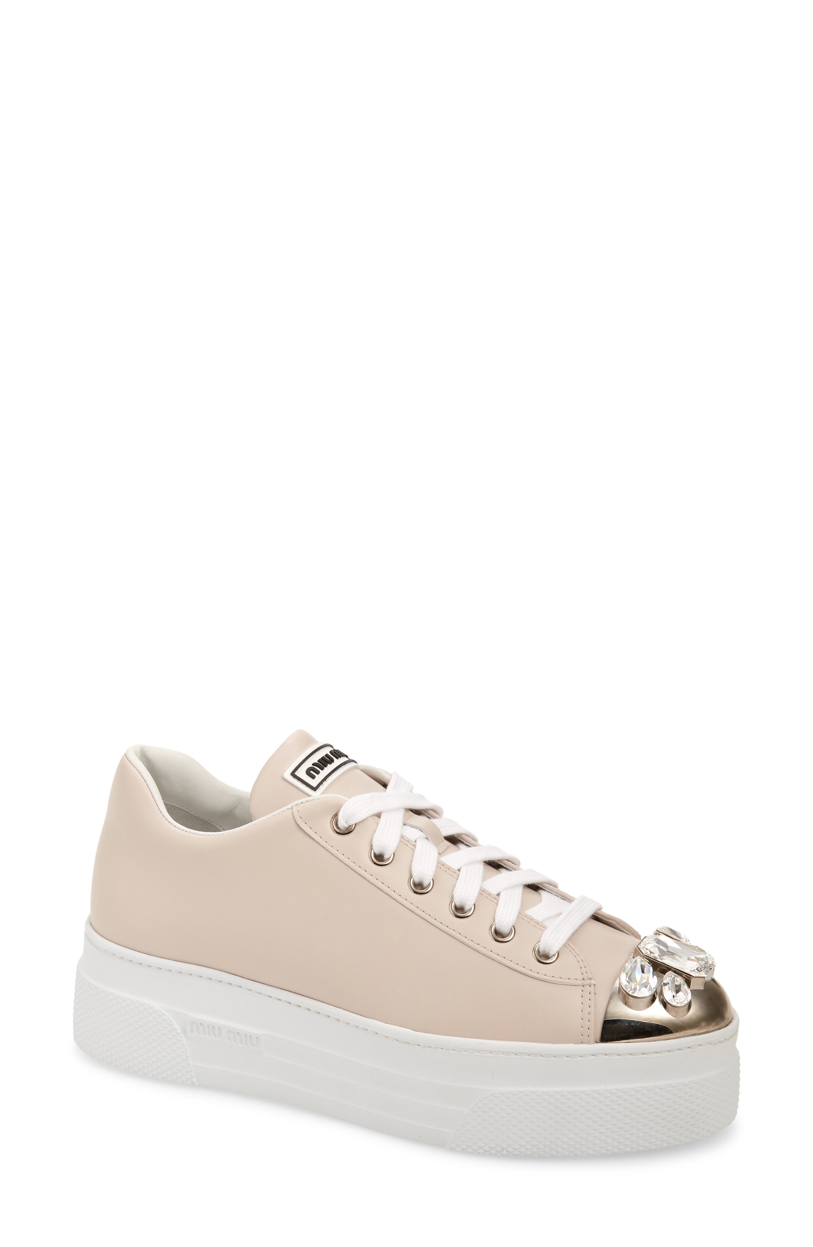 miu miu crystal cap toe sneaker