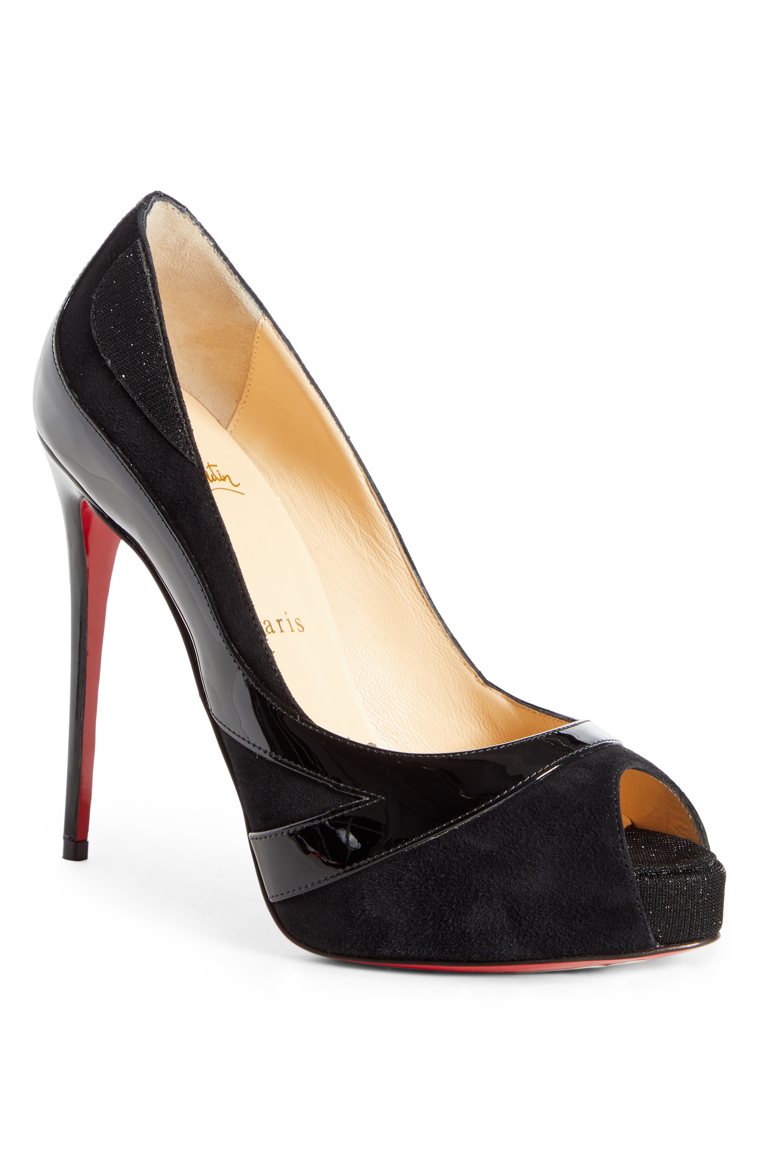 Christian Louboutin Youlapeep Peep Toe Platform Pump, Black