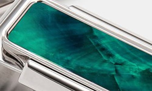 M Clip M-clip® Mother-of-pearl Inlay Money Clip In Silver/green