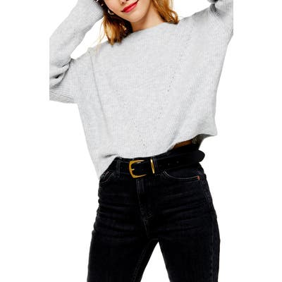 Topshop Crop Sweater, Grey