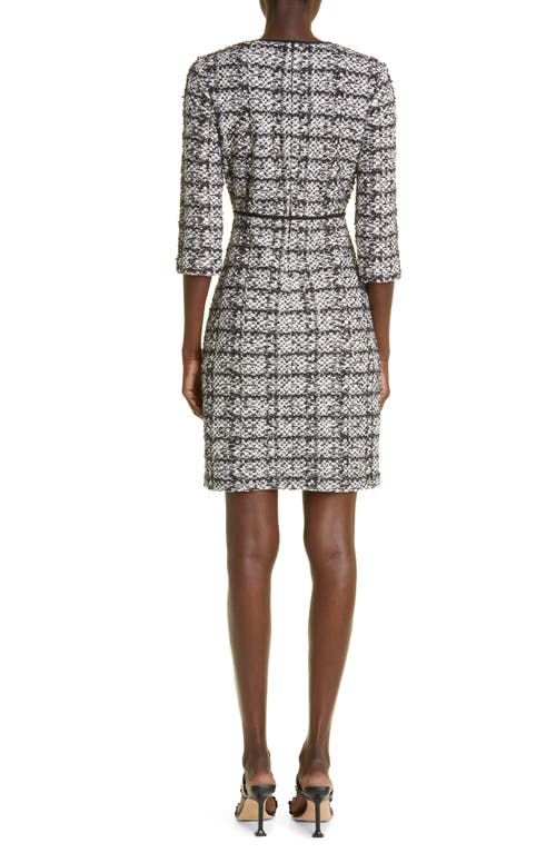 Shop St John St. John Collection Jared Bouclé Tweed Sheath Dress In Ecru/black