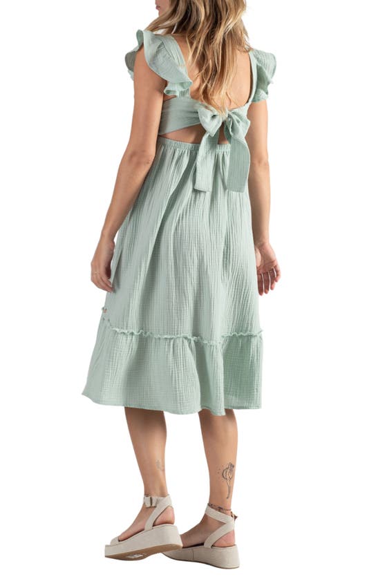 CACHE COEUR CACHE COEUR MELODY ORGANIC COTTON GAUZE MATERNITY/NURSING MIDI DRESS