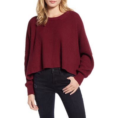 Lira Clothing Sahara Crop Sweater, Burgundy