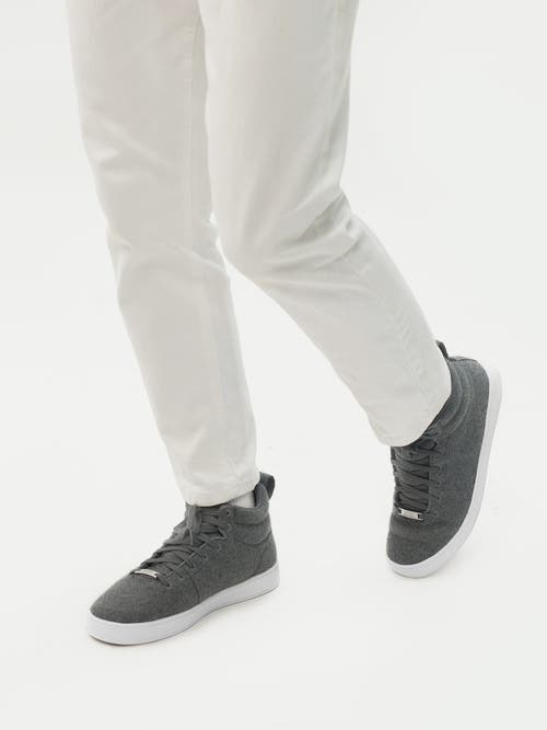 Gobi Mongolian Cashmere Cashmere High-top Sneakers In Stone Gray
