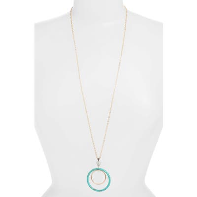 Lele Sadoughi Double Hoop Pendant Necklace