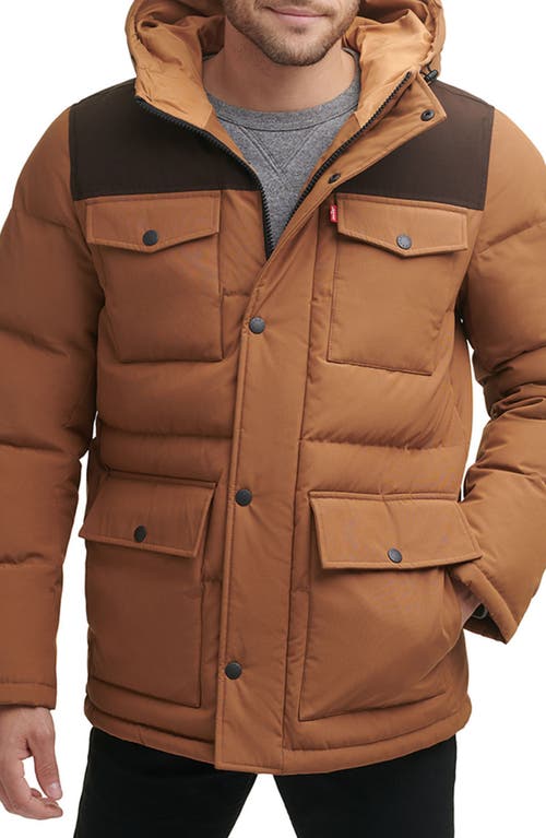 levi's Arctic Cloth Heavyweight Parka Jacket in Brown Combo