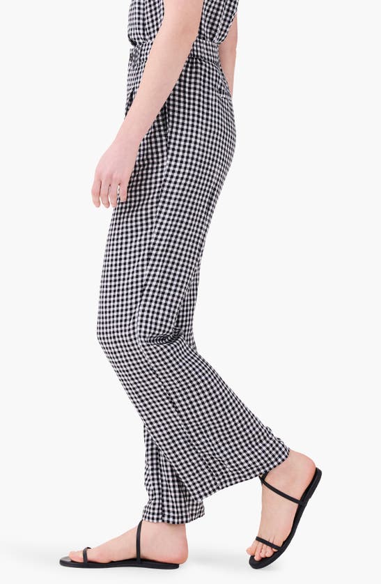 Shop Nic + Zoe Nic+zoe Drapey Gingham Wide Leg Pants In Black Multi