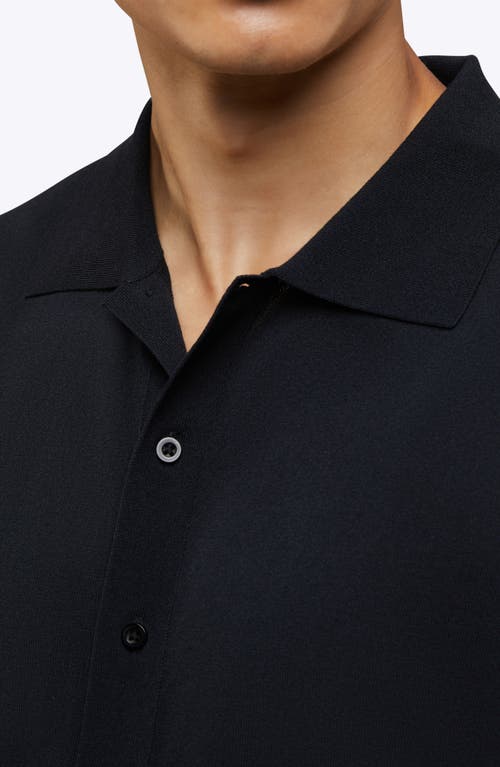 Shop Cuts Riviera Cotton Blend Knit Camp Shirt In Black