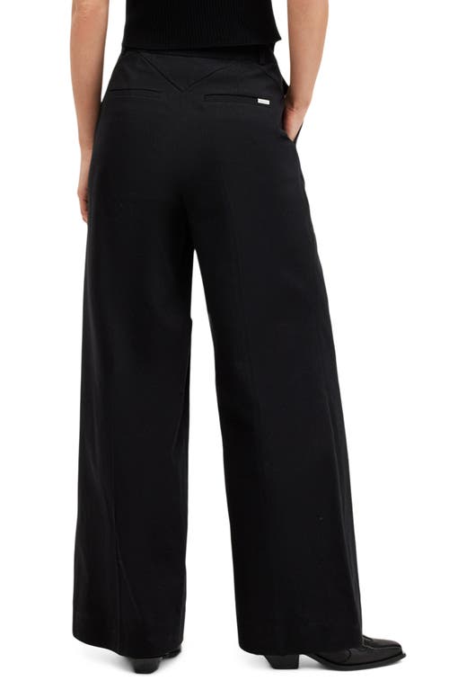 Shop Allsaints Hally Pleat Front Wide Leg Pants In Black