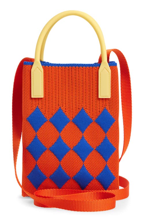 Shop Rainbow Unicorn Birthday Surprise Small Knit Crossbody Bag In Orange/blue