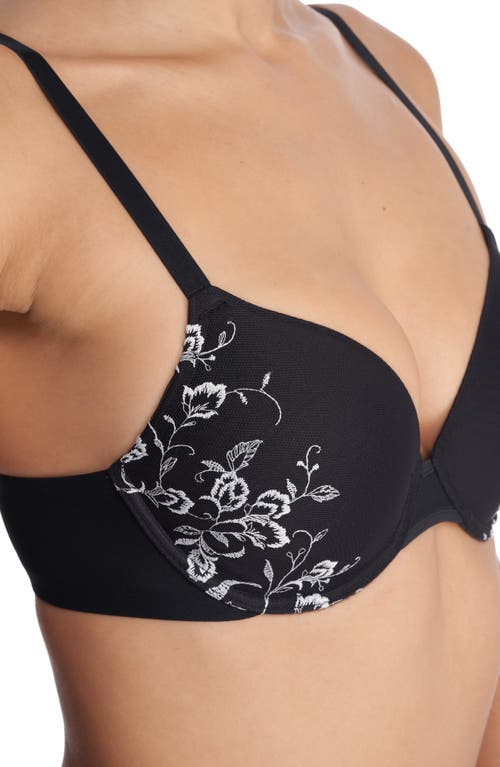 Shop Natori Flawless Underwire Contour Bra In Black/ivory