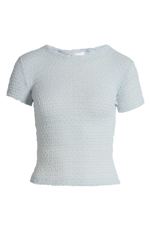 Shop Frame Textured Semisheer Mesh T-shirt In Denim Blue