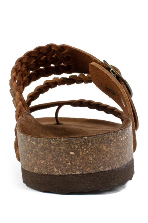 Shop White Mountain Footwear Hayleigh Braided Leather Footbed Sandal In Brown/leather