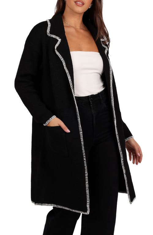 Petal And Pup Petal & Pup Oaklynn Whipstitched Sweater Coat In Black