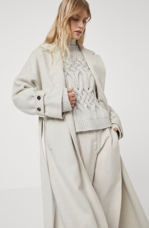 Shop Brunello Cucinelli Hand-crafted Coat In Light Grey