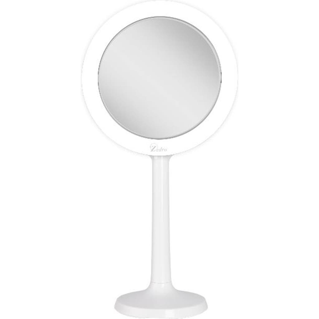 Zadro Hudson Lighted Makeup Mirror With 8x/1x Magnifications & Suction Cup In White